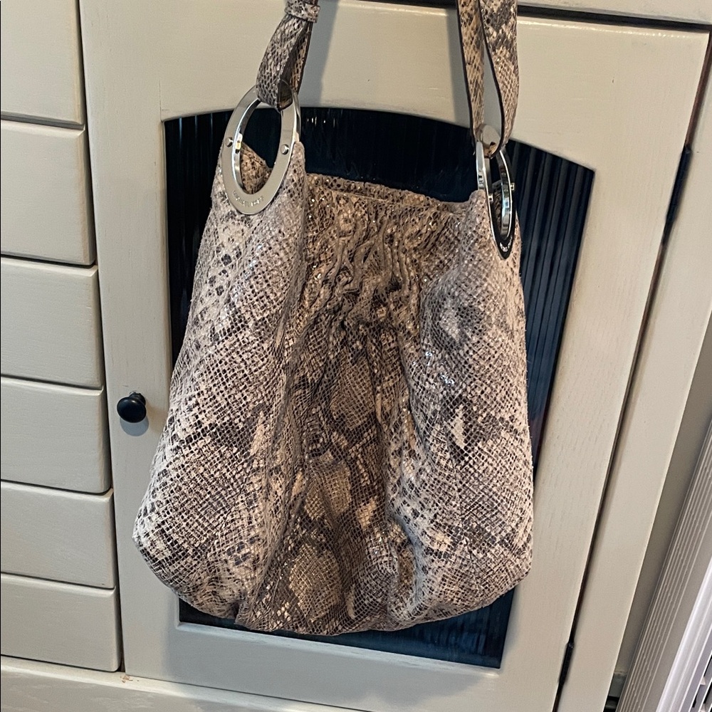 Michael Kors Python-Print Hobo Bag With Adjustabl… - image 1